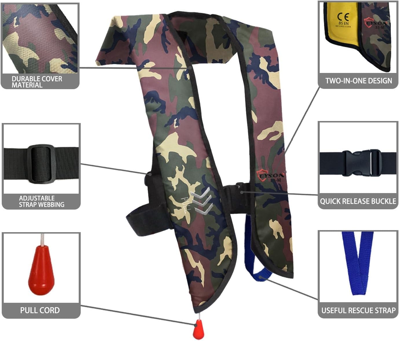Inflatable Life Jacket Life Vest Basic Manual