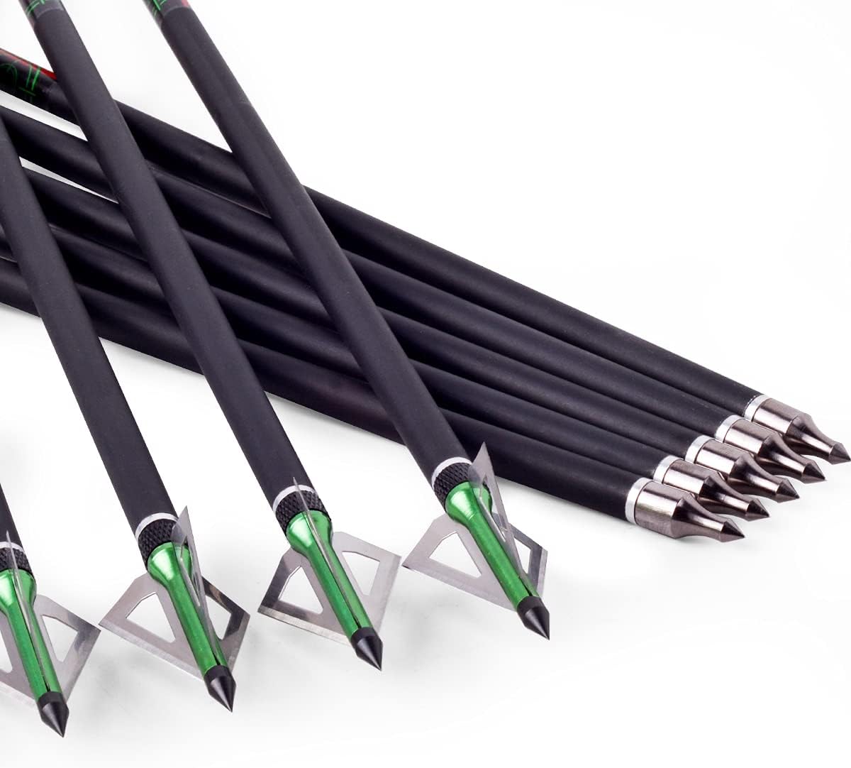 Crossbow Bolts 20 22 Inch Carbon Archery Arrows 12 Pack and 6 Pack Hunting Broadheads kit