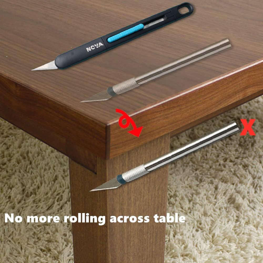 Precision Craft & Hobby Knife, Premium Safety Cutter for Trimming, Vinyl Weeding and Art, Innovative Flat Design for