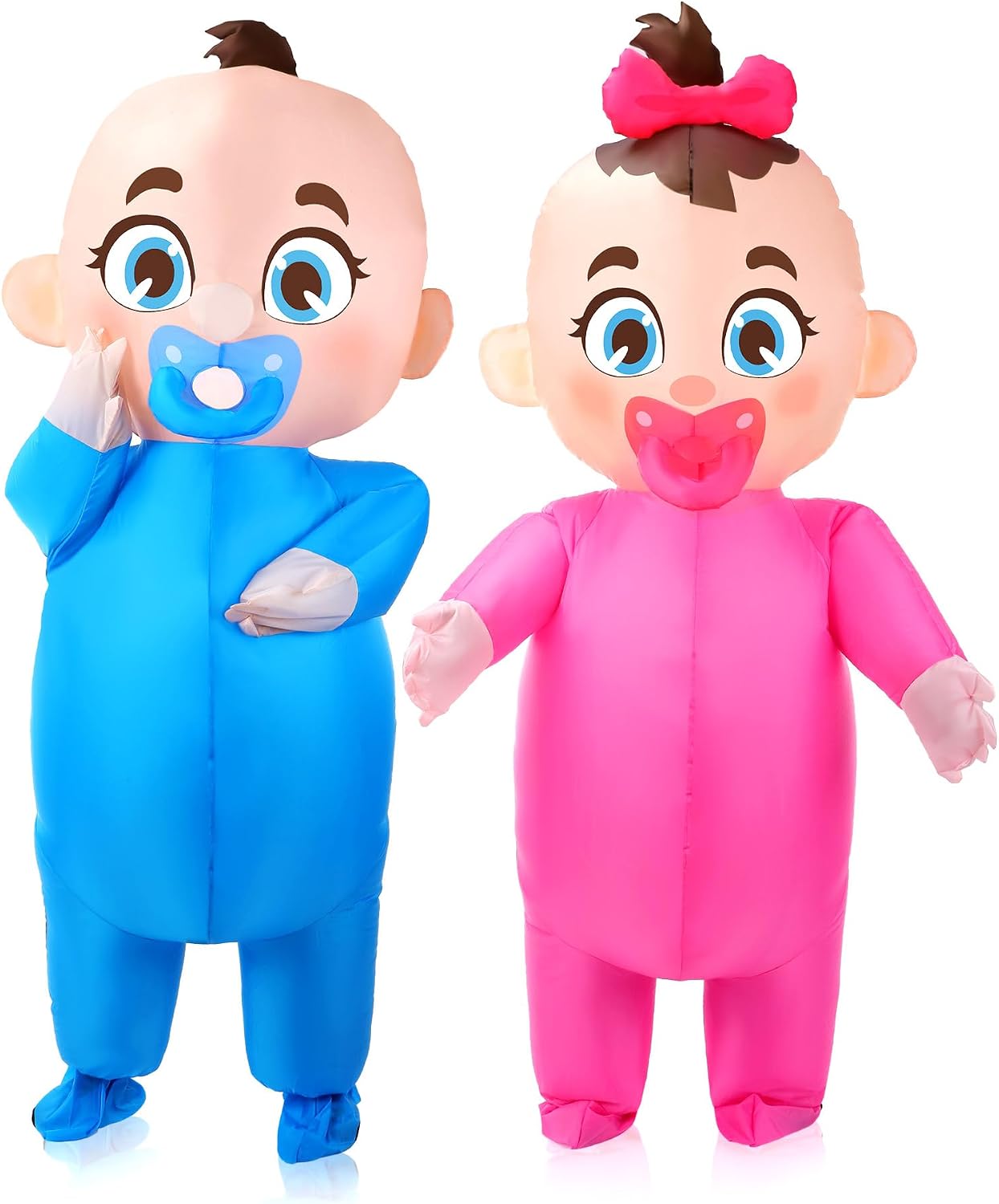 2 PCS Inflatable Baby Costume, Giant Gender Reveal Ideas | Boy & Girl, Adult Blow up Costume, Baby Shower Outfit
