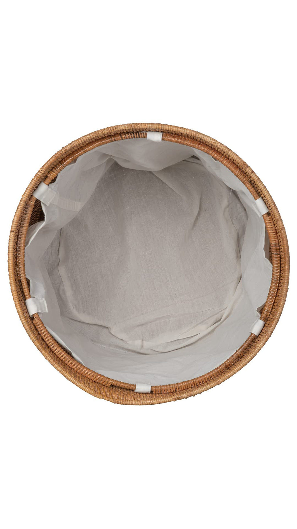 SMALL Rattan Laundry Hamper with Lid and Removable Liner Honey Brown