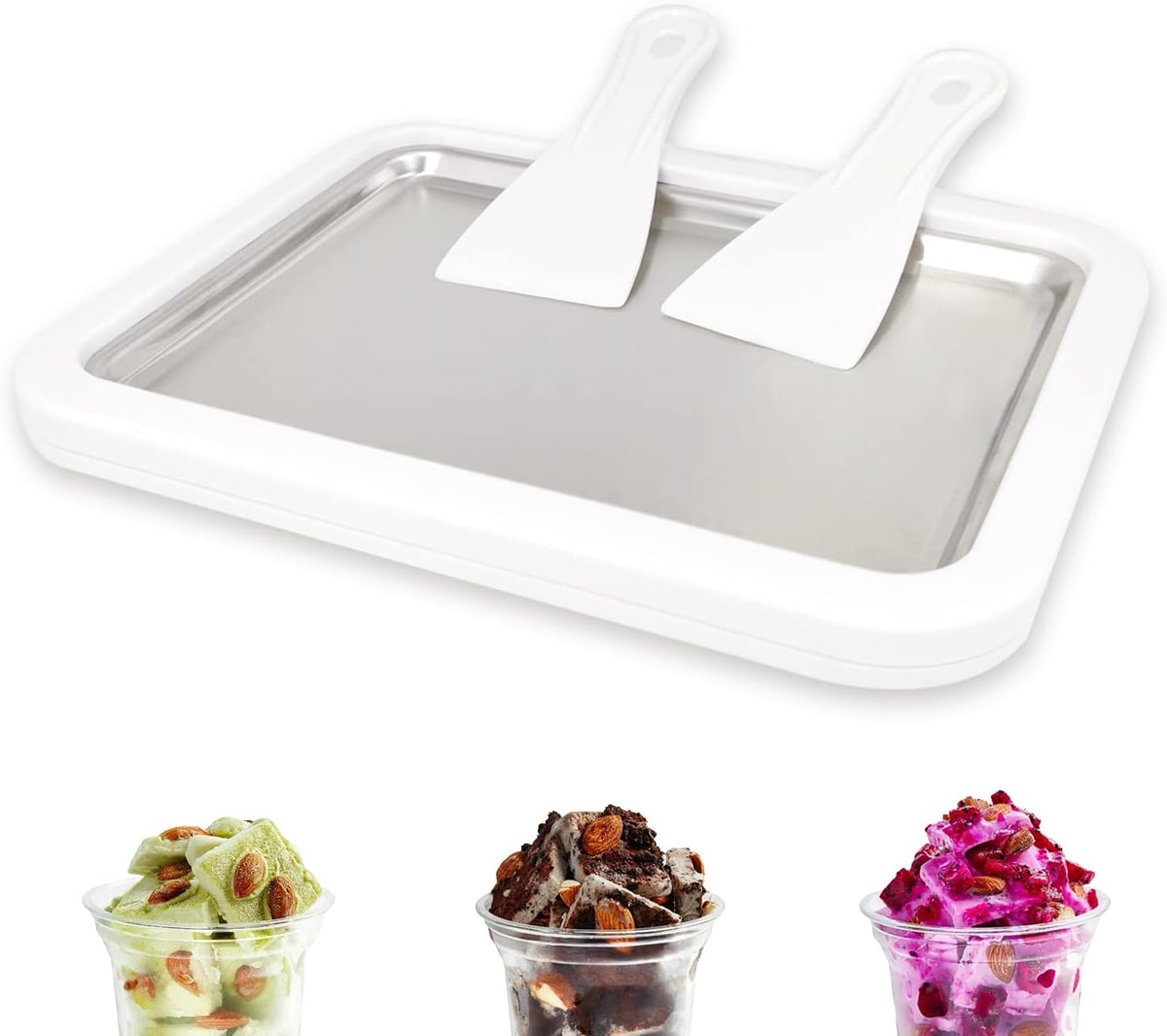 Rolled Ice Cream Maker, Instant Ice Cream Maker, White