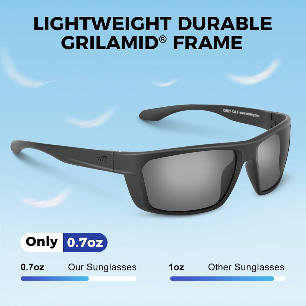 Huzzah Polarized Sport Sunglasses for Men and Women, Wrap Design | PuriVex Water & Salt Repellent, UV Protection