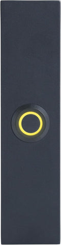 Rectangular Lighted Wired Metal Doorbell Button in Black BT6RL