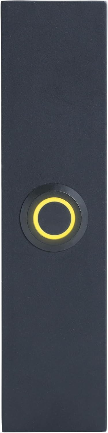 Rectangular Lighted Wired Metal Doorbell Button in Black BT6RL