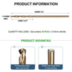 METALLIXITY Micro Drill Bit #60 10Pcs 4341 HSS Small Bits 118° Gold Finish