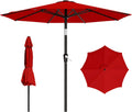 9FT Outdoor Patio Umbrella with Tilt and Crank, Red
