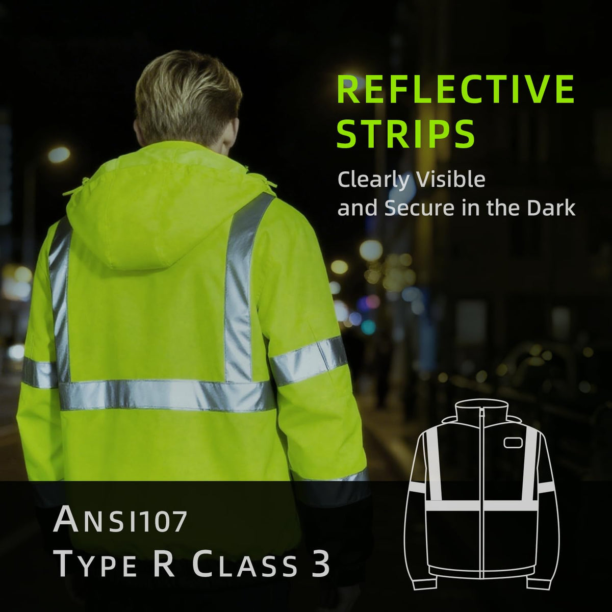 Safety Heated Jacket (X-Large, yellow)