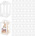 60Pcs 2.3x2.3x4 Inch Transparent PVC Favor Boxes