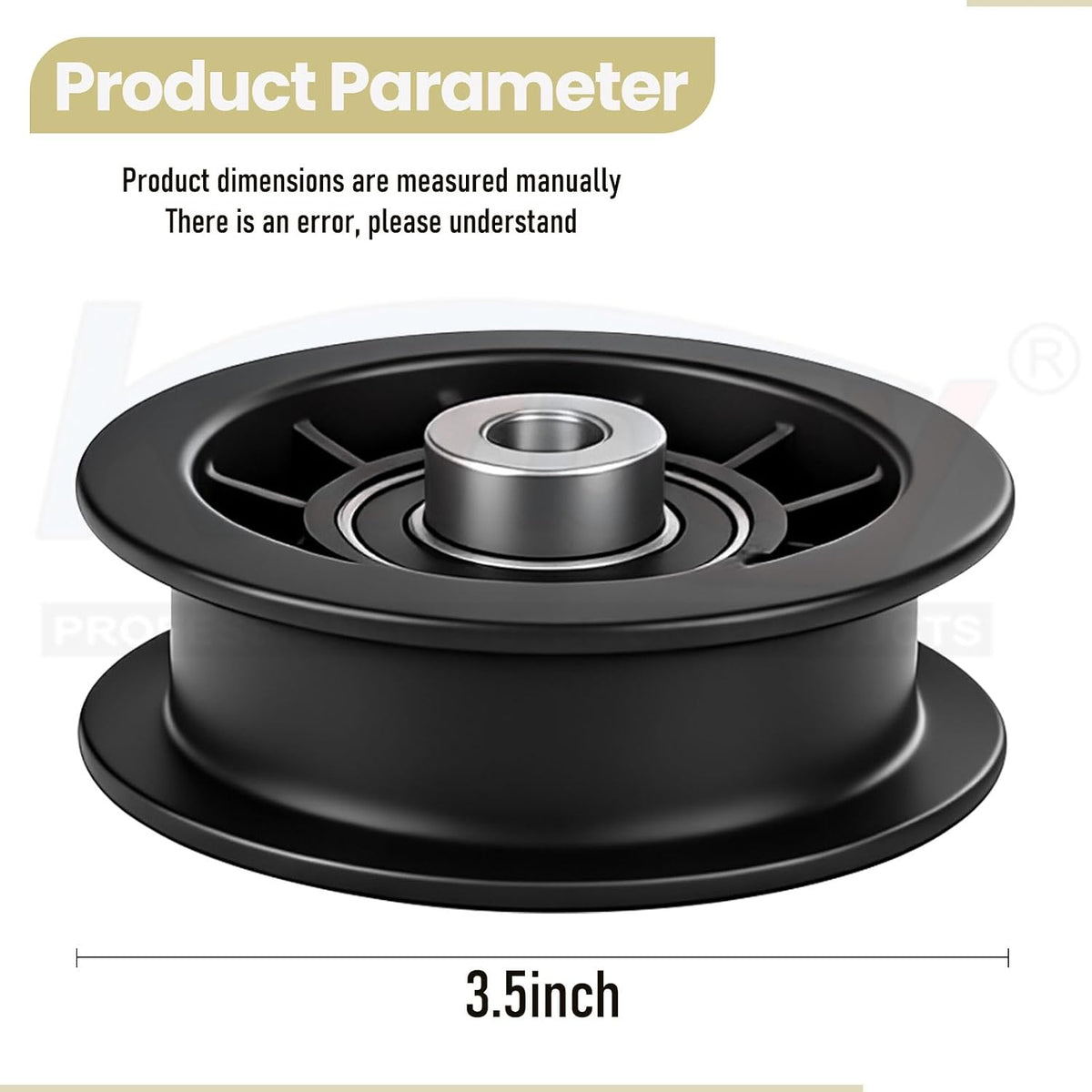 539110311 Flat Idler Pulley (3/8" ID & 3-1/2" OD) for Husqvarna Mower