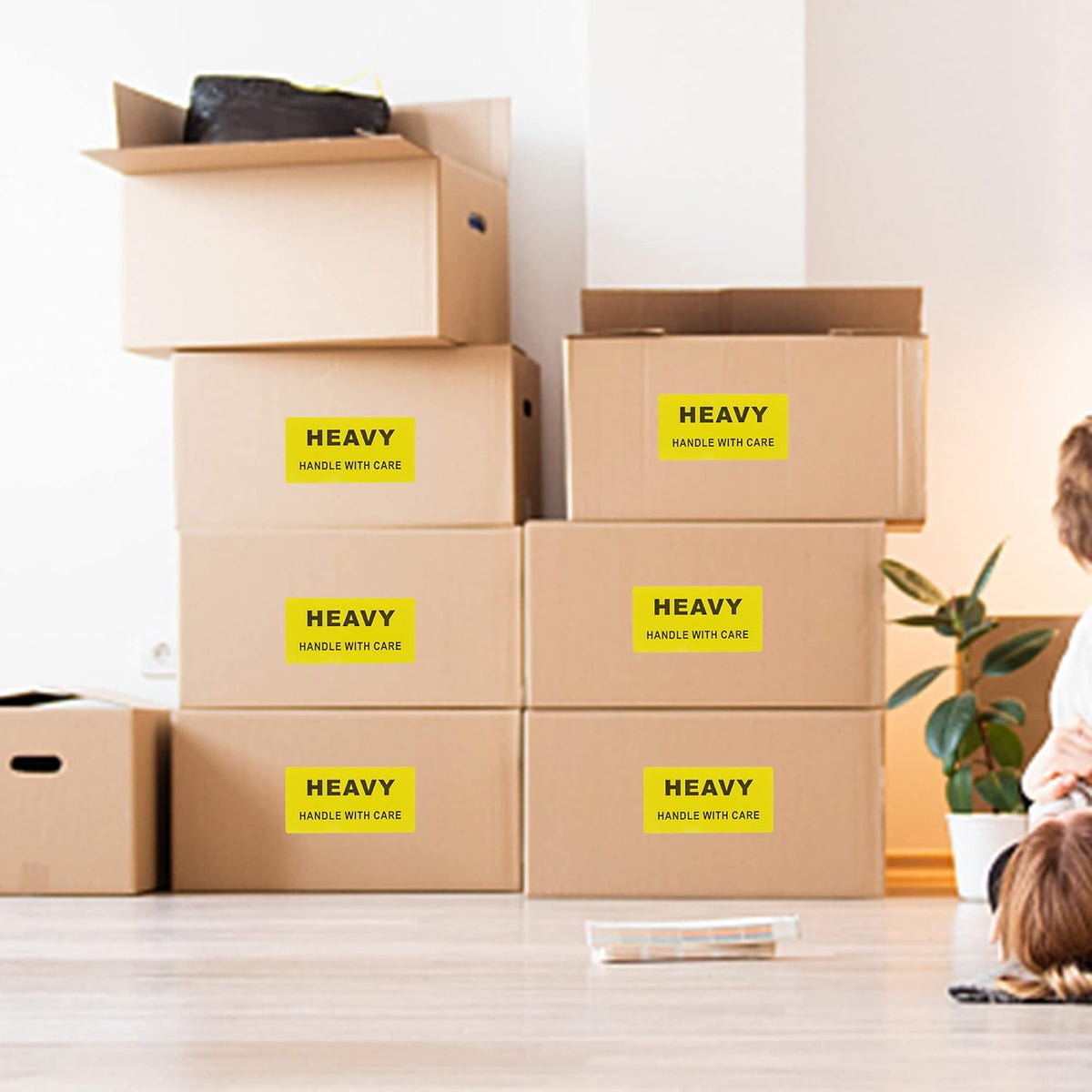 2x4 inch Yellow Heavy Handle with Care Special Handling Shipping Labels Stickers Total 200 Adhesive Labels Per Roll