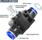 TAILONZ 6mm OD SCF-6 Air Flow Control Valve Push-to-Connect Fitting 5PCS