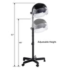 3000 Ceramic Stand Hood Dryer with Digital Timer, Adjustable Height, 360° Wheels, 3 Temp Settings, Quick Drying