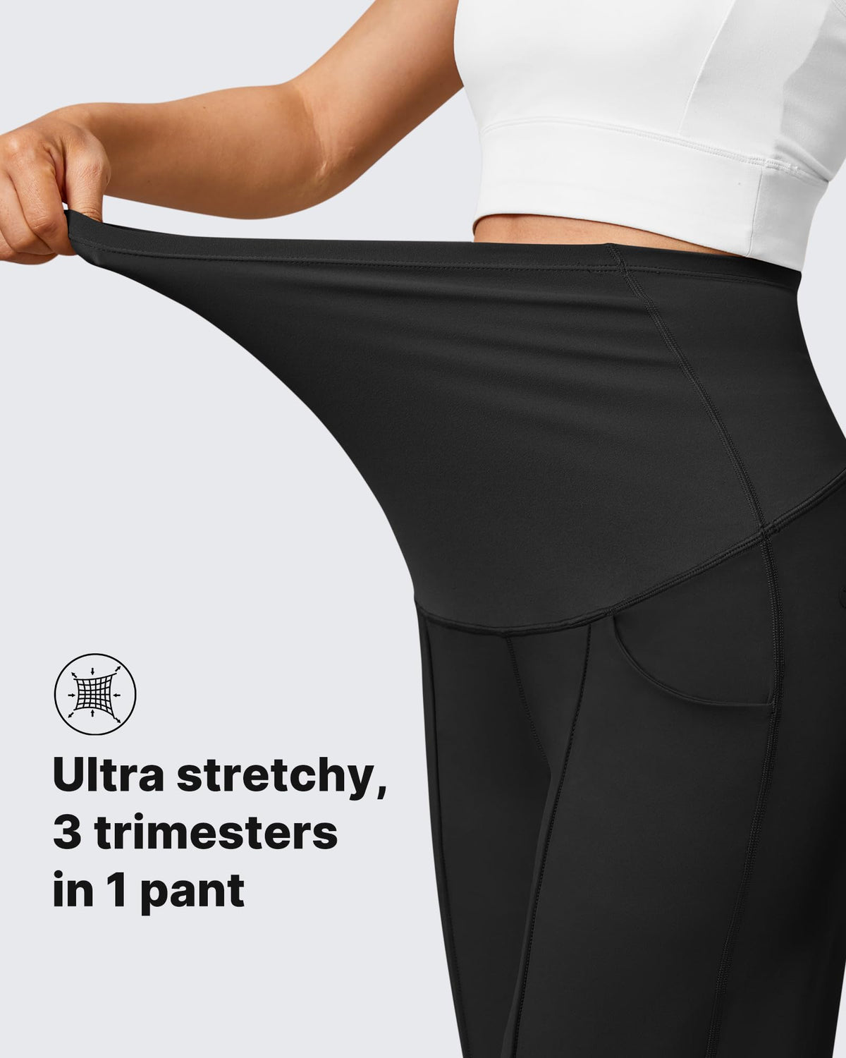 Maternity Dress Pants Pregnancy Outfits for Work,Black,M,Regular