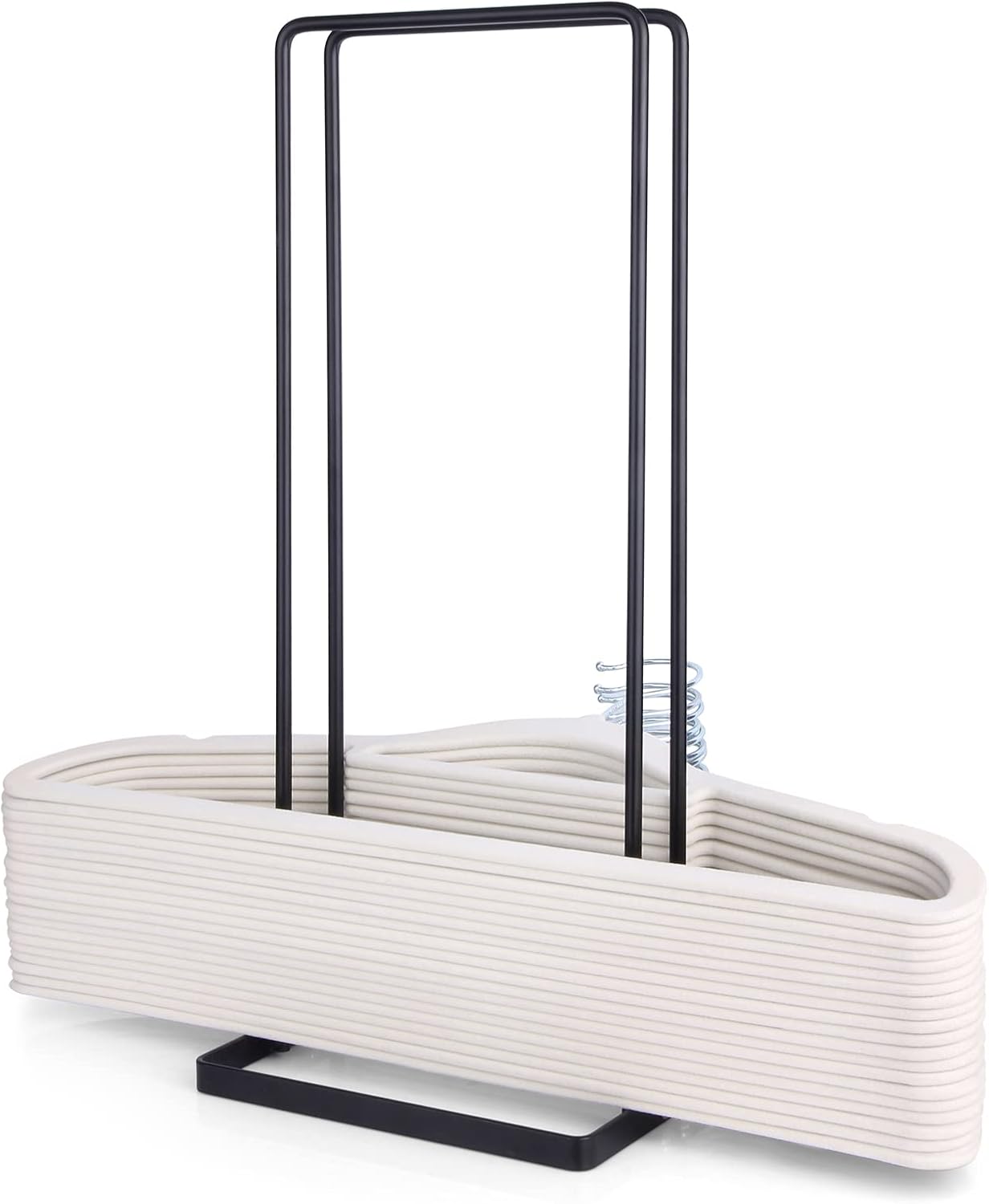 Hanger Organizer Stacker,Storage Rack Holds up to 58 Velvet Hangers for Closet & Laundry Room,Portable Hanger Holder