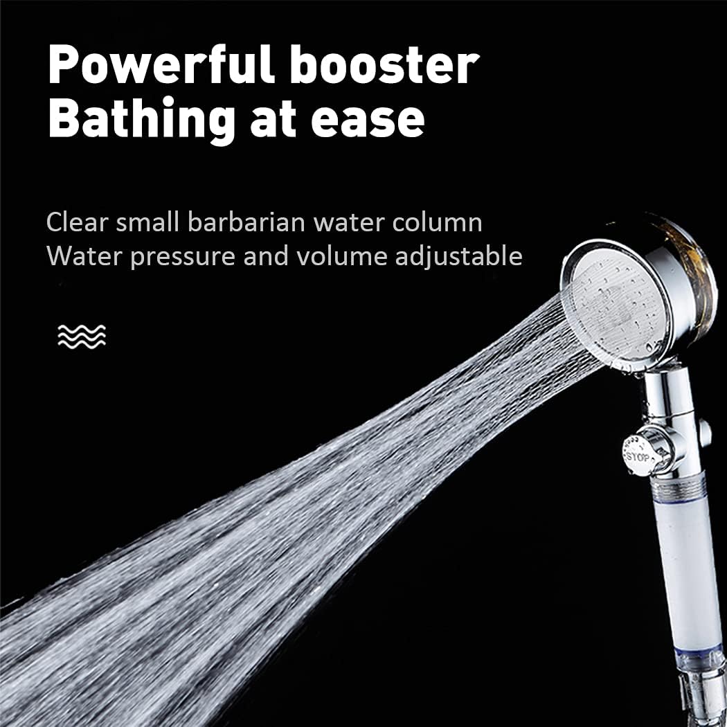 ANTOWER High Pressure Handheld Showerhead with filters Vortex hydro jet Turbo Propeller 360 Degrees Rotating Easy
