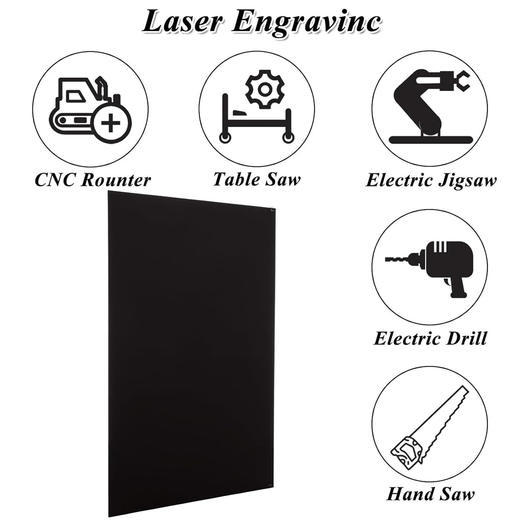3 Pcs Anodized Aluminum Sheets Metal, 12 x 8 inch Metal Plates Engraving Blanks, 1 mm Thin Black Aluminum Plates