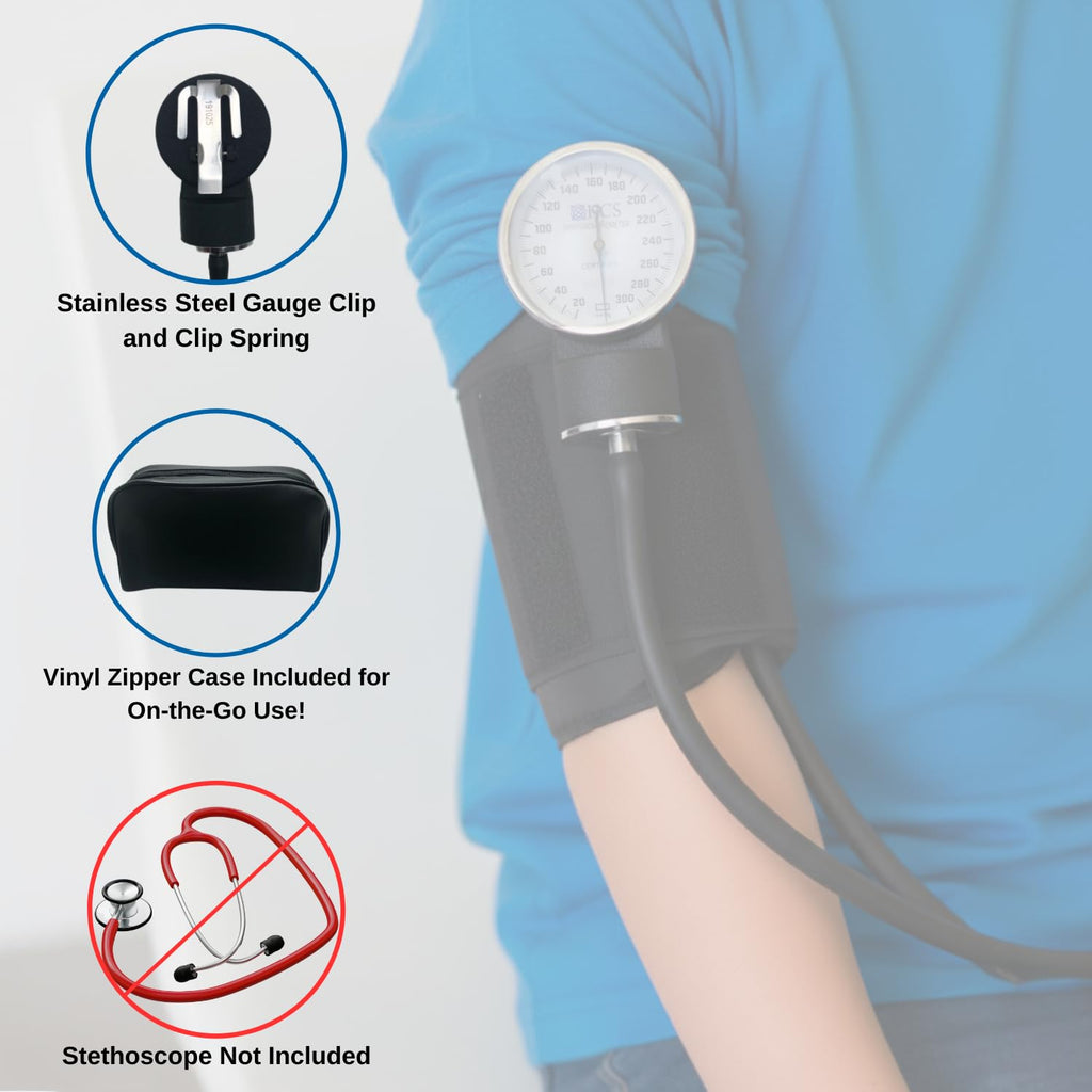 HCS Small Blood Pressure Cuff, Manual Blood Pressure Cuff Arm, Adult BP | Small Adults, Women, Older Kids, Aneroid
