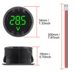 DWEII 5PCS DC 4-100V LED Digital Display Circular Two-Wire Voltmeter DC Digital Voltmeter Head Display Reverse Connection Protection