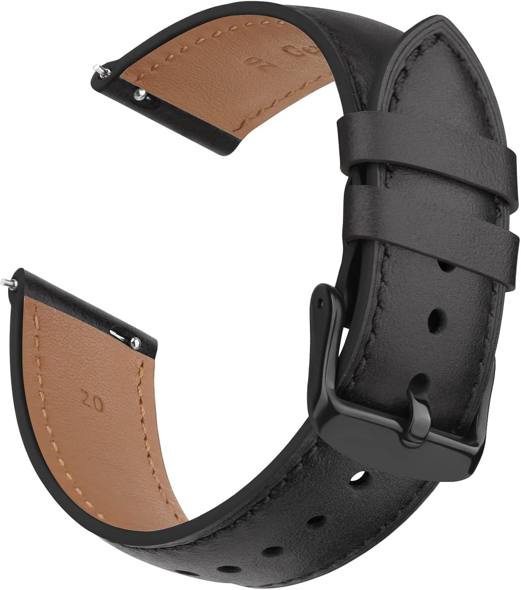 Quick Release Genuine Leather Watch Band 20mm 22mm Watch Strap, Top Grain Leather Watch bands for Men Women
