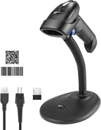 Wireless 1D 2D Barcode Scanner with Stand for Warehouse POS and Computer | NetumScan Portable Automatic QR Code