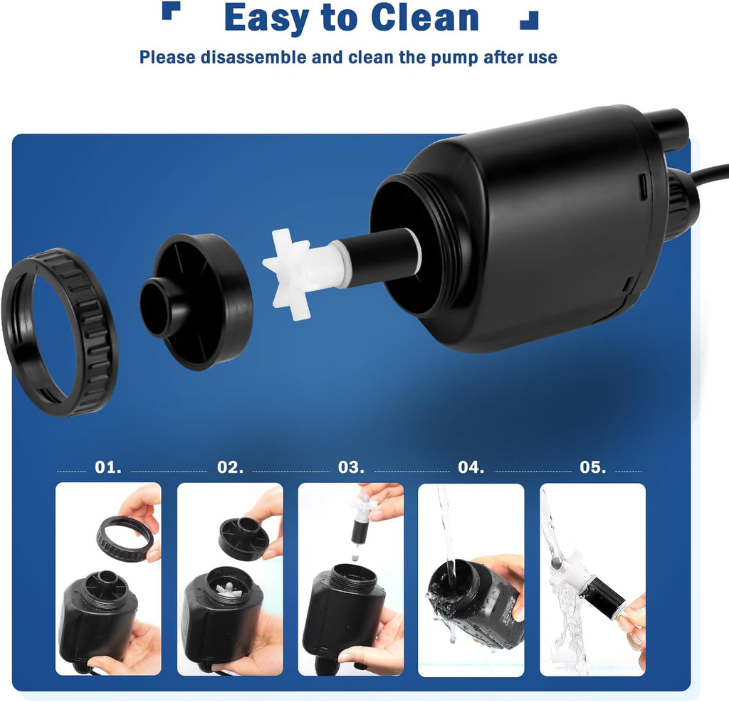 Electric Aquarium Vacuum Gravel Cleaner, 6 in 1 Automatic Fish Tank Vacuum Cleaning Tools Kit Water Changer