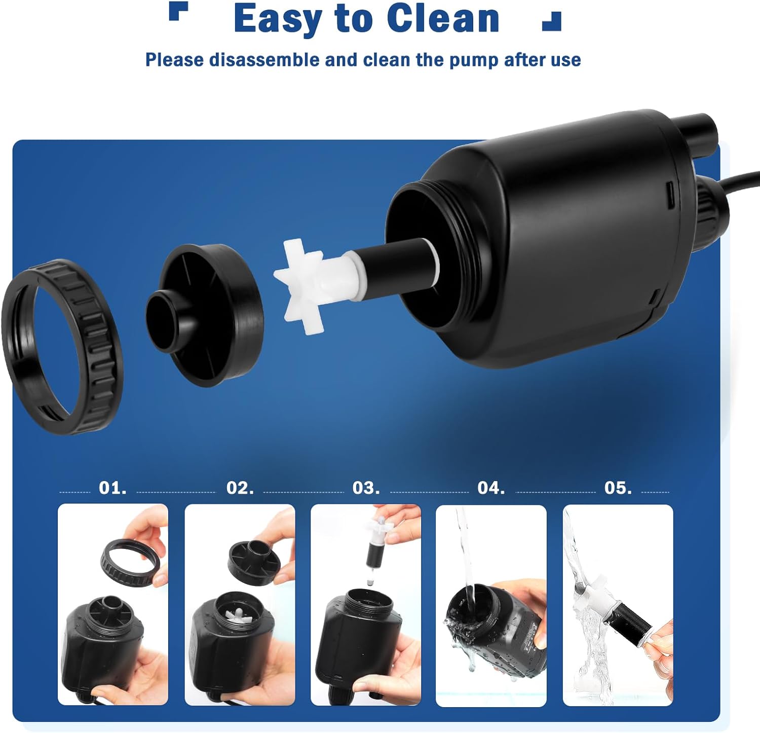 Electric Aquarium Vacuum Gravel Cleaner, 6 in 1 Automatic Fish Tank Vacuum Cleaning Tools Kit Water Changer