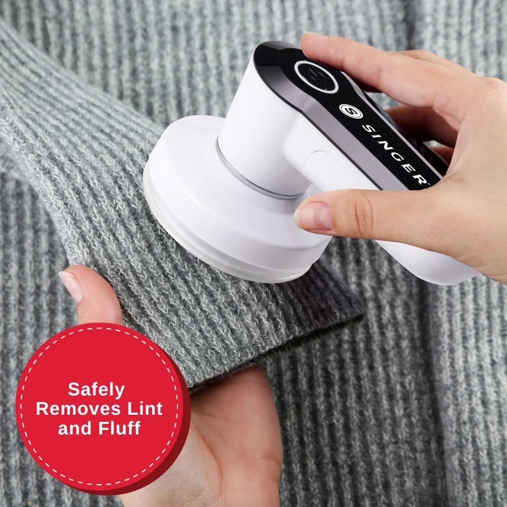 Compact & Portable Fabric Shaver and Lint Remover | Battery operated device, 3 stainless steel blades, detachable