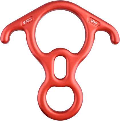 Rescue Figure 8 Descender, 35kN 50kN Aluminum Rappelling Belay Gear Climbing Rigging Plate Downhill Equipment Heavy Duty