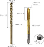 uxcell Metric Tap & Drill Bit Set, 2pcs M5 x 0.8 Spiral Point Thread Taps Titanium Coated and 2pcs 4.2mm Twist Drill Bits Roasted Yellow, Screw Tapping Threading Tools