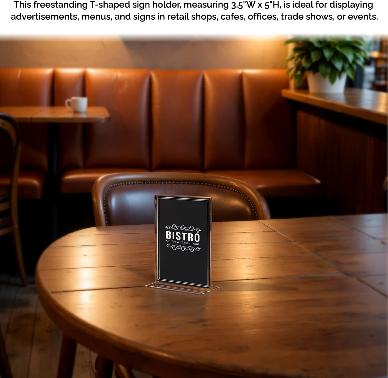 Acrylic Sign Holder for 3.5" x 5" Signs Elegant Double Sided Table Number Display Clear Acrylic Place Card Stand for