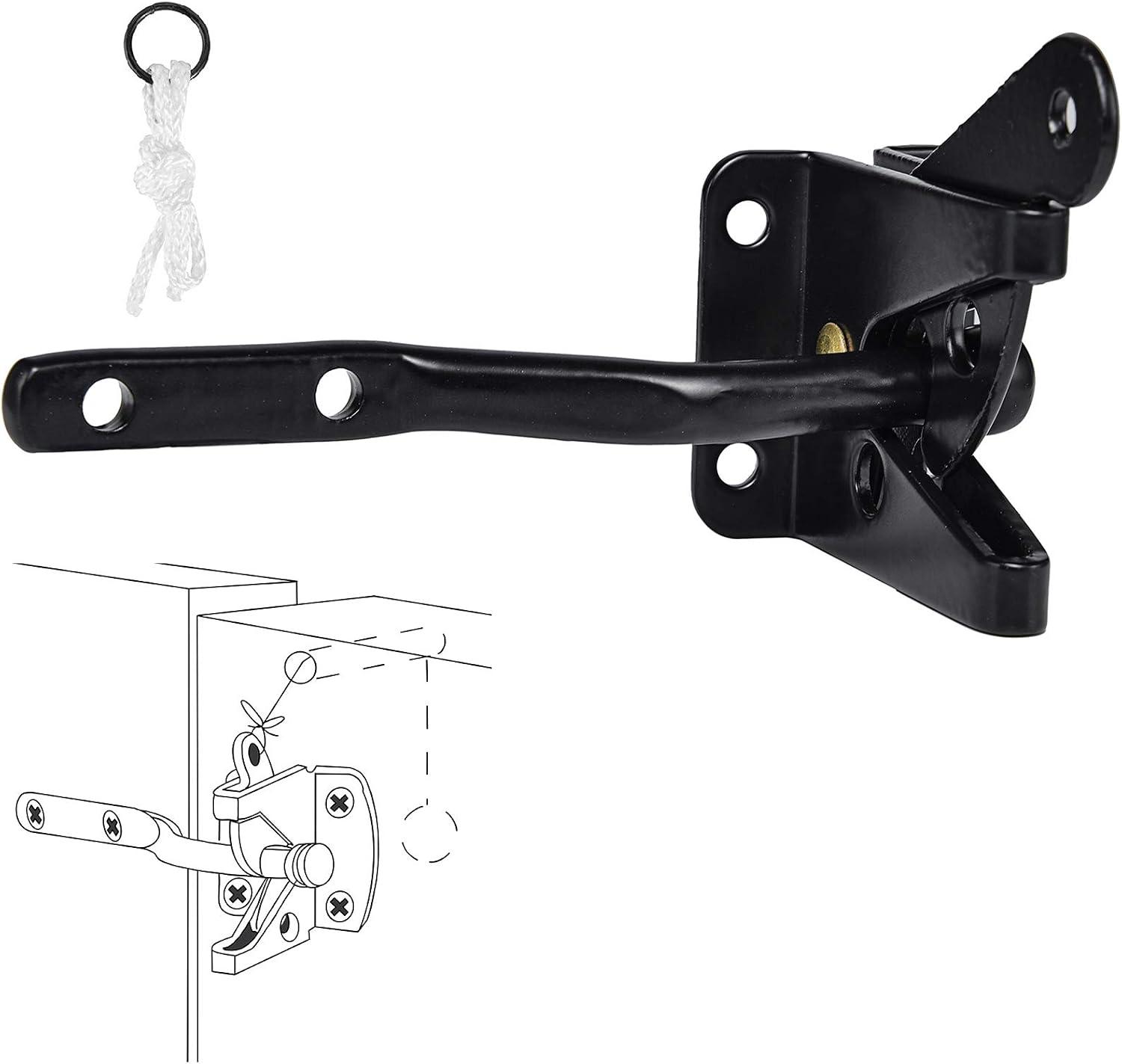 Heavy Duty Gate Hardware Kit,with Self Locking Gate Latch,2 PCS 6inch T-Hinges,1 PC 6.5inch Gate Handle