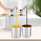 Condiment Pump Ketchup Sauce Dispenser 3.7 Quart Stainless Steel Syrup Station Container for Salad Jam Seasoning (3.7