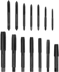 Mesee 14 Pieces Thread Tap Combination Set Nitriding Coated HSS Straight Flute Thread Screw Taps SAE Size Machine Drill Thread Tapping Tool 6-32NC to 1/2-13NC
