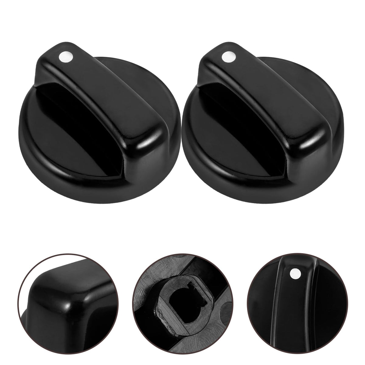 5Pcs Black Plastic Stove Control Knob Replacement for Range