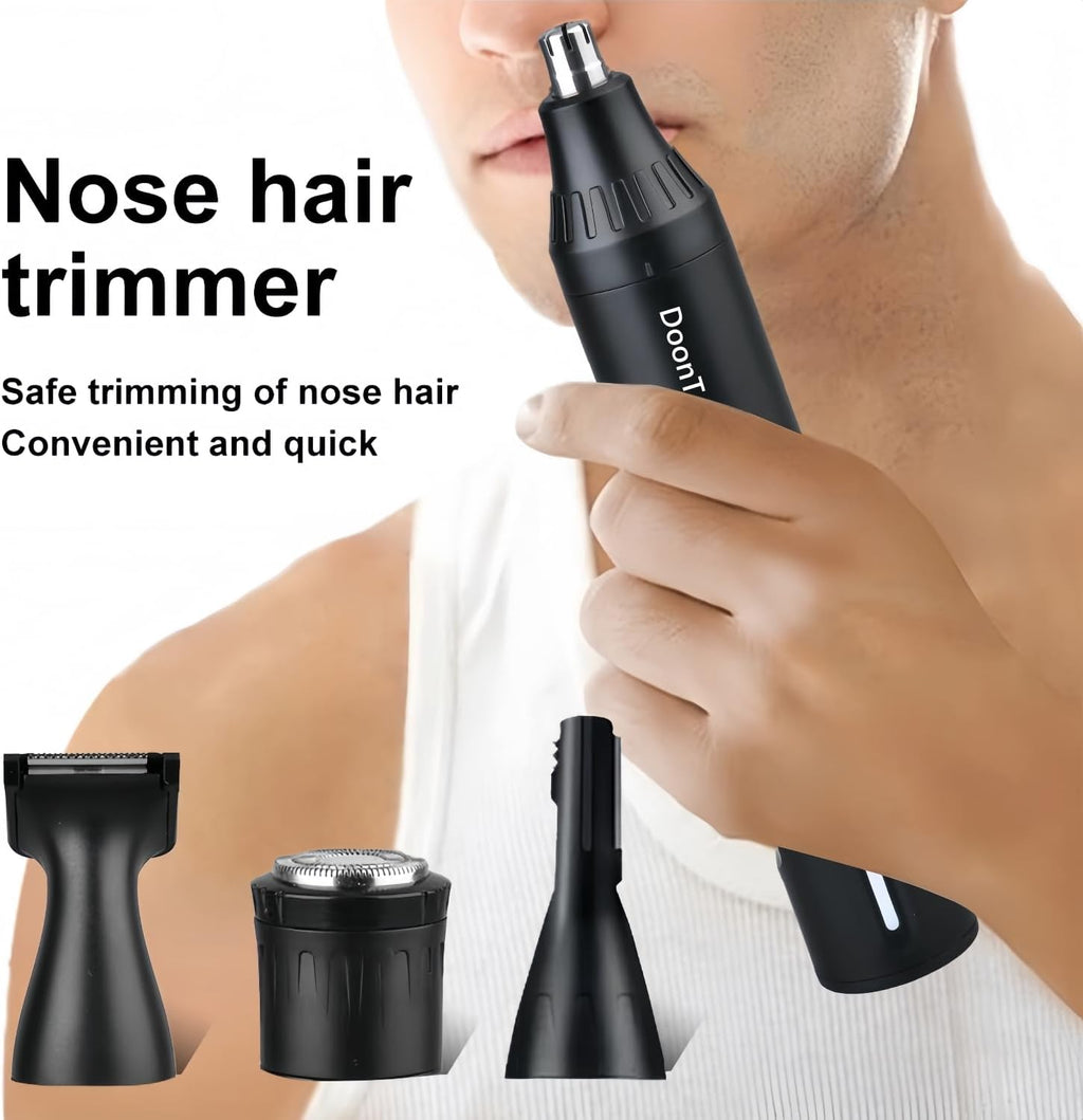 Rechargeable Ear and Nose Hair Trimmer, 4-in-1 Professional Painless Eyebrow & Facial Hair Trimmer for Men Women