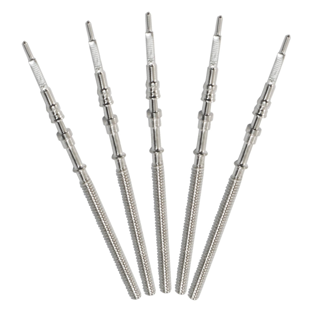 Watch Movement Stem Crown Kit, Silver, 5Pcs
