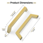 30 Pack 5 Inch Brushed Brass Cabinet Handles Gold Cabinet Pulls, Stainless Steel Kitchen Drawer Pulls Square Pulls