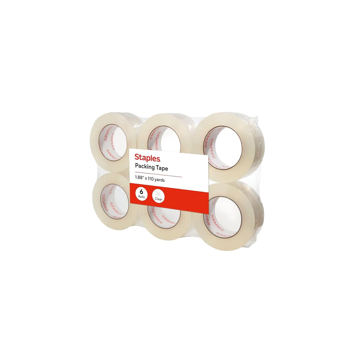 Moving & Storage Packing Tape, 1.88x110 Yards, Clear, 6-Pack