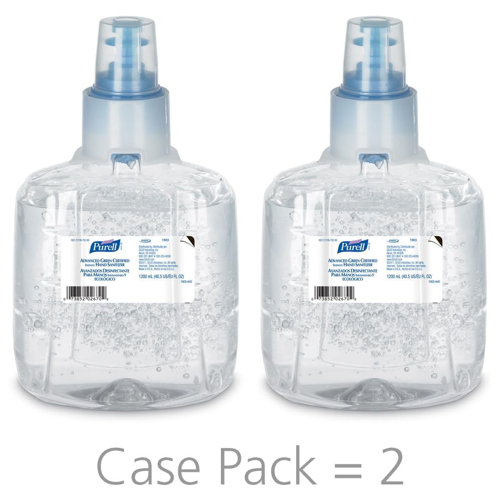 PURELL 1903-02 LTX Refill, Advanced Green Certified Hand Sanitizer (1200 mL) - 2 Pack
