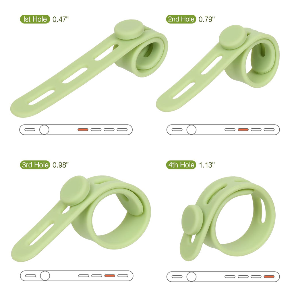 Donruby 24Pcs Silicone Cable Ties, Reusable Cord Organizer Straps, Matcha
