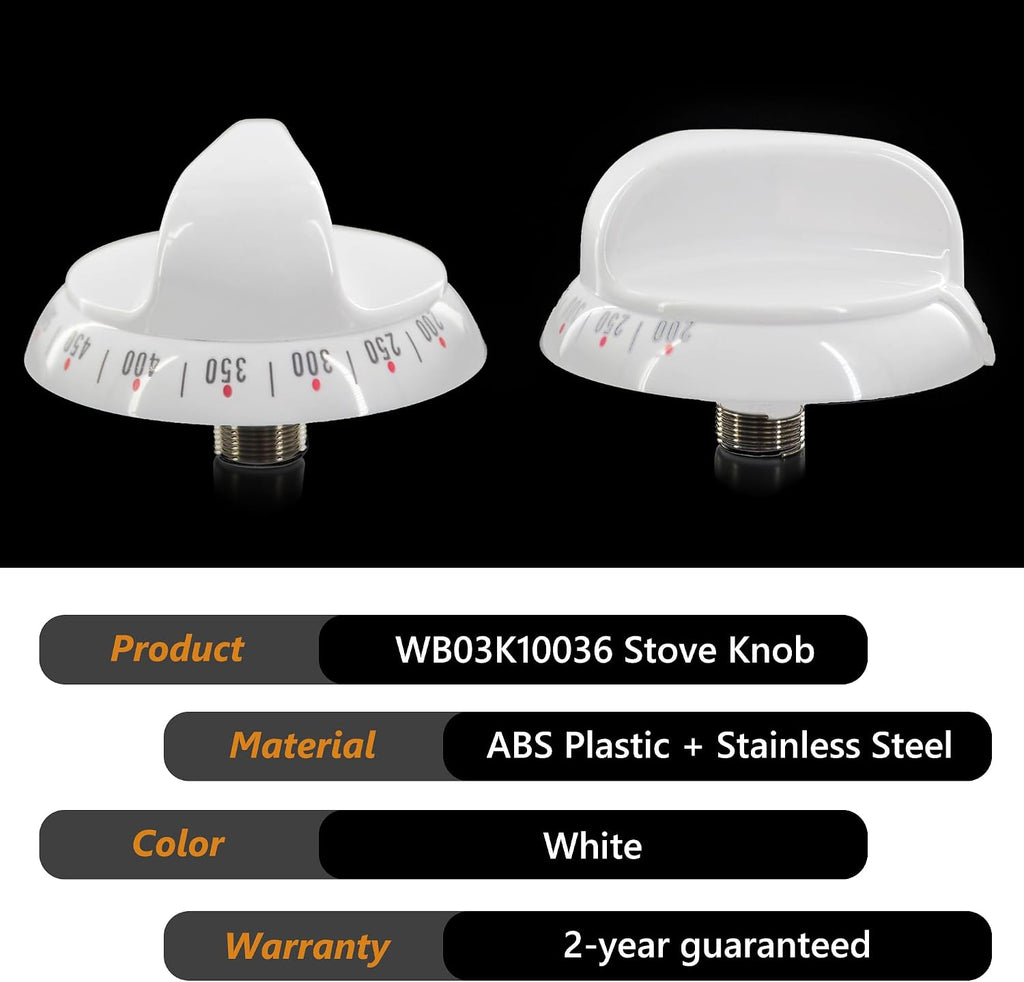 WB03K10036 Gas Range Thermostat Stove Knob Control White (1PC) | Compatible with GE & Hotpoint Range Oven, Kitchen