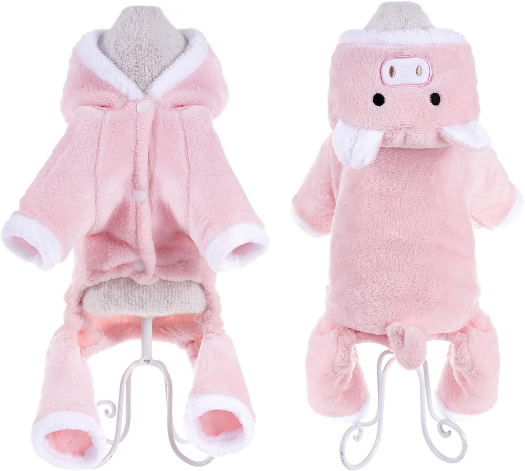 Small Dog Costume Pig Costume Dog Clothes Cute Puppy Jumpsuit Warm Soft Clothes for Small Dog and Cats (Medium, Pig)