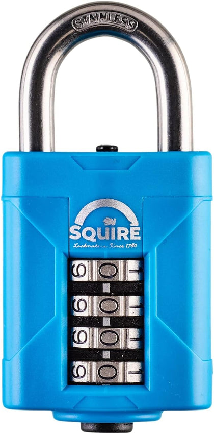 Heavy Duty Padlock (CP50S Marine) - Toughest Steel Shackle - 4 Wheel Combination Padlock - Stainless Steel for