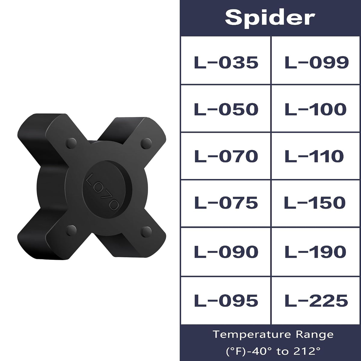 XIKE L070 NBR Rubber Spider for L-Jaw Coupling, 8-Pack