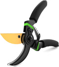 Ultra Sharp Japanese Steel Pruning Shears - Cuts 3X Easier, Weak Hand Arthritis Clippers, Rust-Resistant Titanium