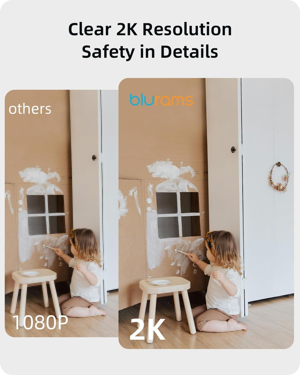 Security Camera 2K, blurams Baby Monitor Dog Camera 360-degree for Home Security w/Smart Motion Tracking, Phone App