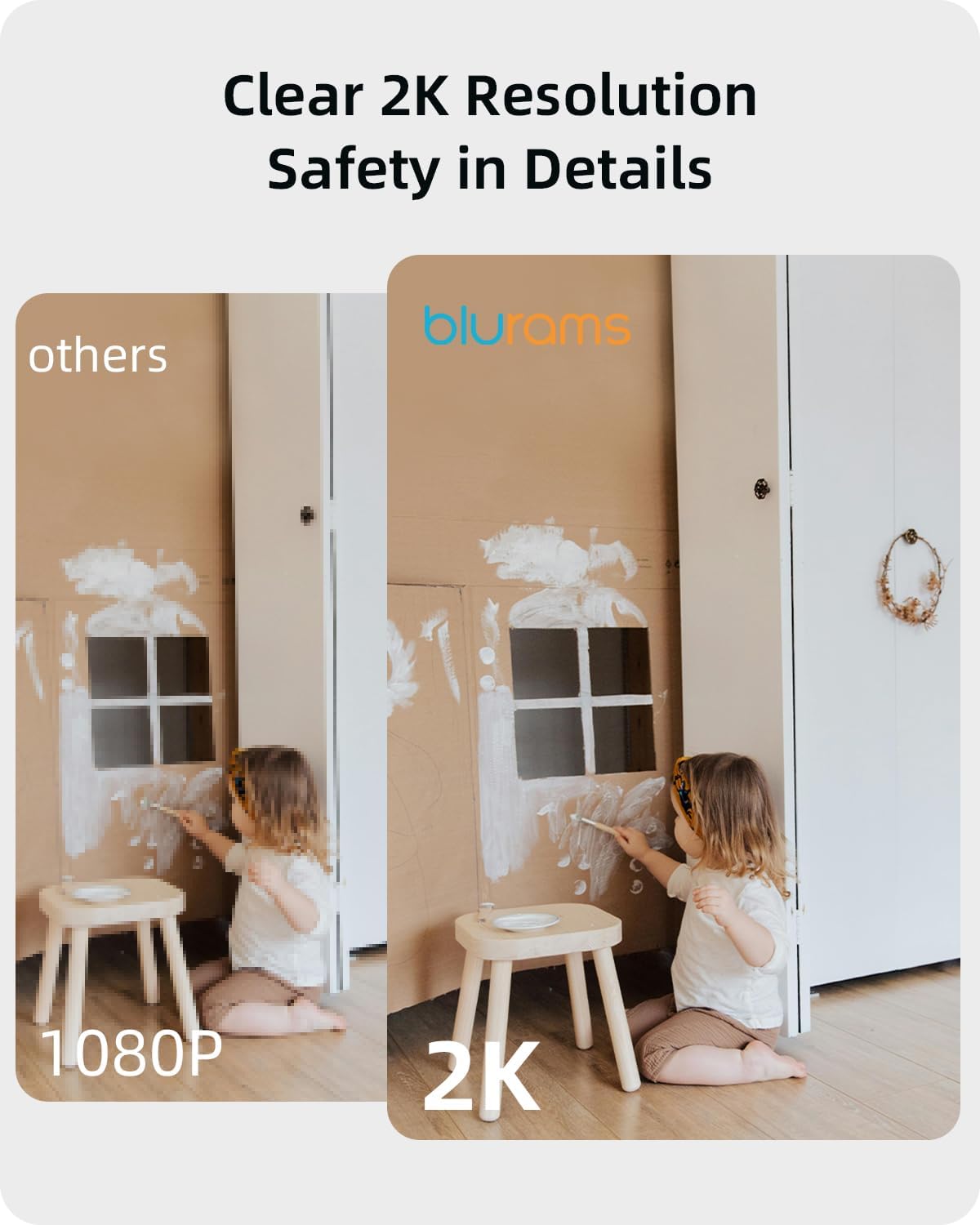 Security Camera 2K, blurams Baby Monitor Dog Camera 360-degree for Home Security w/Smart Motion Tracking, Phone App