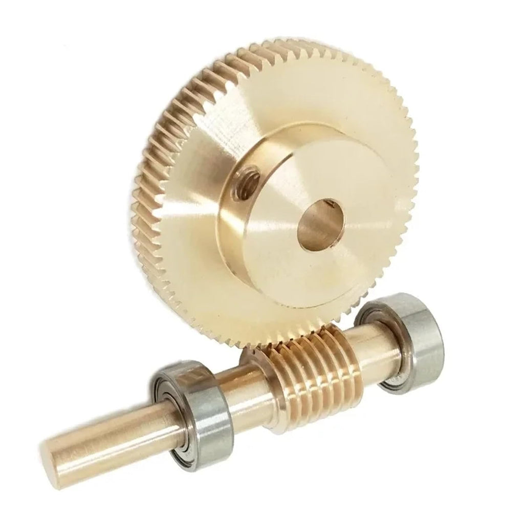 High-Torque 0.5Module Precision Alloy Worm Gear Reducer 1:60 Ratio, Compact Low-Noise Gearbox(1pcs Turbo Rod)