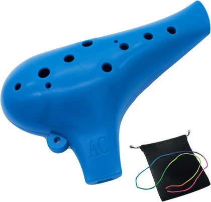 Plastic Ocarina Instrument 12 Hole Ocarina Alto C 12-Hole Easy Instrument (Blue)